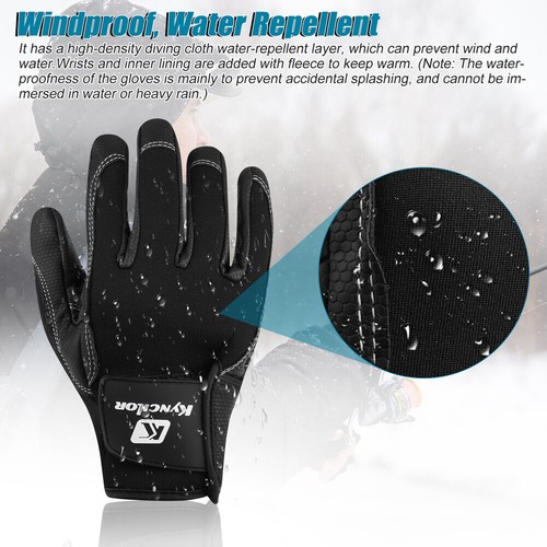 Winter 2 Finger Exposed Fishing Gloves Outdoor Waterproof Neoprene Fishing Glove - Picture 3 of 16