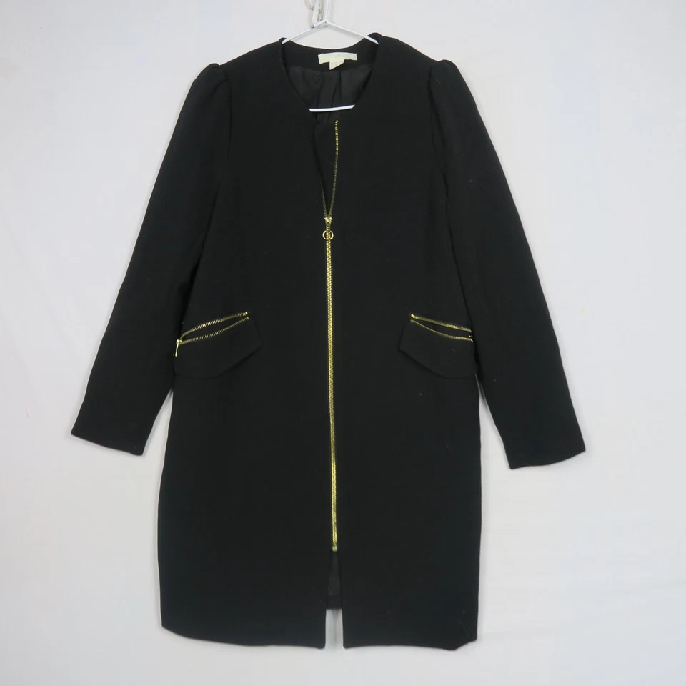 H&M Mujer Abrigo Chaqueta 40 o Grande Negro Cremallera Manga Larga Prendas Exteriores Invierno Foto 2 de 4