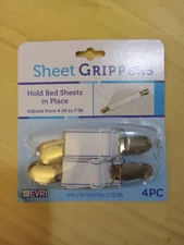 Sheet Grippers 4 Piece Set Hold Bed Sheets In Place Adjust 4” To 7”