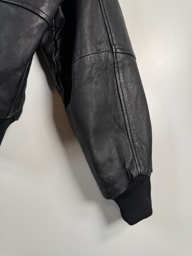 Bomber vintage Superfortress uomo con bottoni B-2 vera pelle nero taglia L 25x26 - Foto 16 di 18