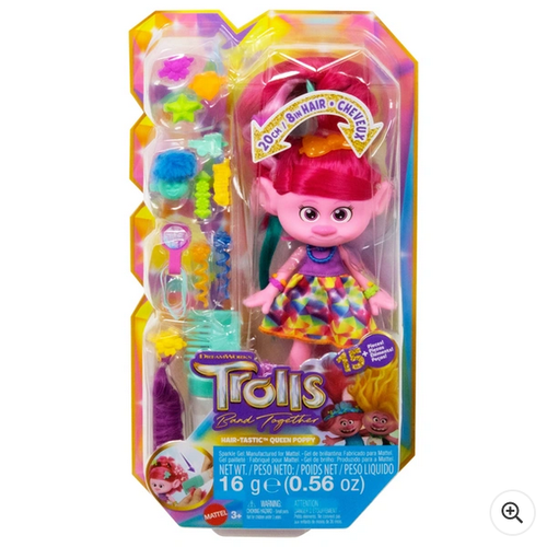 Trolls 3 Band Together Hair-Tastic Queen Poppy Fashion Doll - Picture 22 of 24