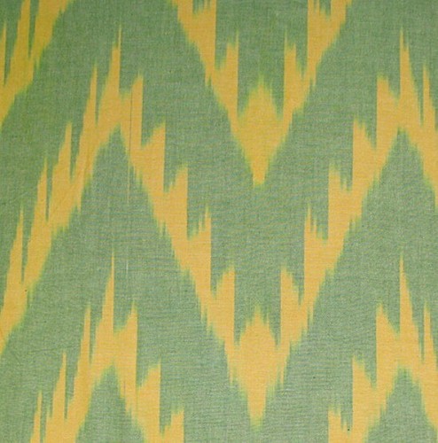 11 Yard HAND MADE UZBEK Natural 100% COTTON IKAT FABRIC # 7301 - Picture 3 of 4