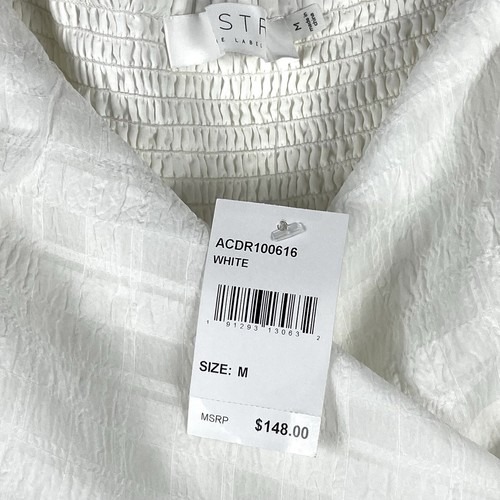 Astr The Label Womens M Sonnet Midi Dress White Puff Sleeves Cottagecore Romcom - Picture 3 of 9