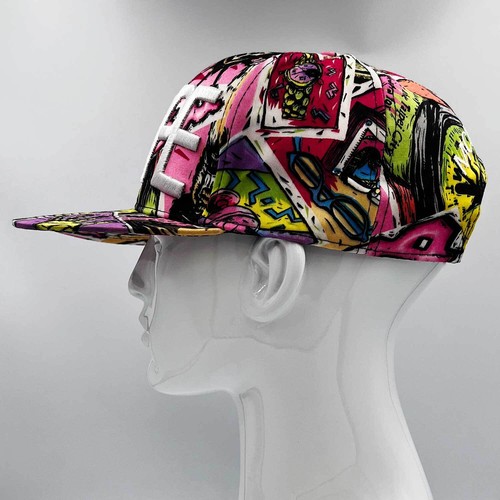 DOPE - Baseballmütze Sommer breite flache Krempe bestickt | buntes Retro-Muster... - Bild 3 von 4