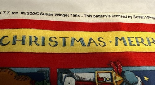 Susan Winget 1994 Christmas Holiday Fabric Remnant Santa Claus 1.5 Yds/54 X 45” - Picture 3 of 5