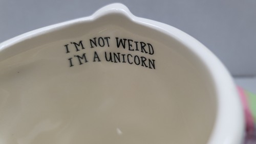 "Taza Unicornio 3D Arco Iris Perlado ""I'm Not Weird I'm A Unicorn"" - por Etiqueta - NUEVA - Imagen 3 de 9