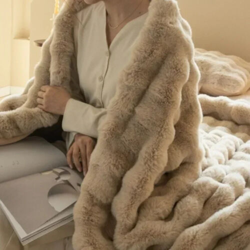 Winter Plüsch Decke Warm Super Weich Decken Bett Sofabezug Flauschig Überwurf - Bild 3 von 27