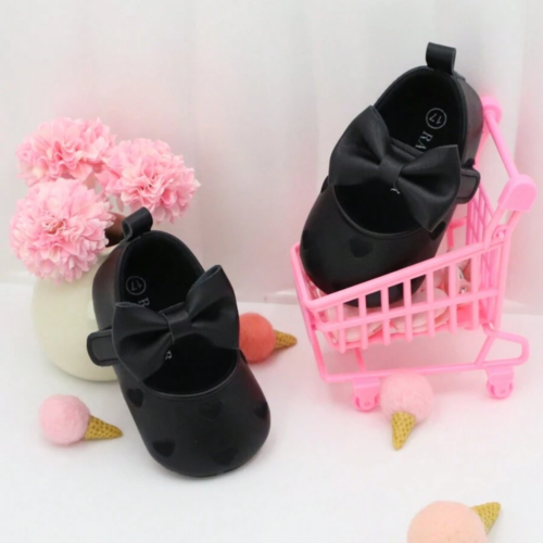 Baby Girls' Embroidered Heart First Walking Shoes - Bowknot Princess Style - Picture 26 of 27