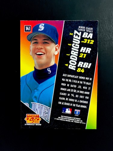 Alex Rodriguez - 1995 Pinnacle Sport Flix #141 Rookie Card - Seattle Mariners RC - Picture 2 of 2