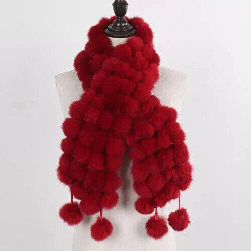 Fashion Winter Warm Genuine Rabbit Farm Fur Scarf Women Muffler Scarves 12cm New - Bild 6 von 13