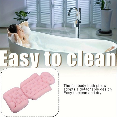 Luxury Bathroom Spa Bath Pillow Non-Slip Comfortable Headrest Cushion Bathtub 5D - Picture 4 of 15