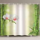 Bamboo Knot Green Leaves 3D Shower Curtain Waterproof Fabric Bathroom Decoration