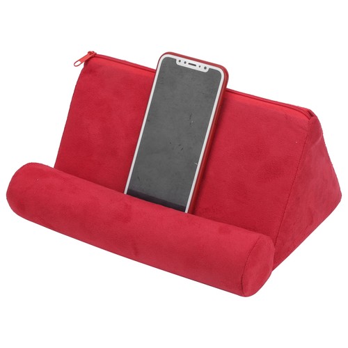 Foldable Soft Tablet Holder Stand For Bed Reading Red Suede Fabric - Picture 19 of 22