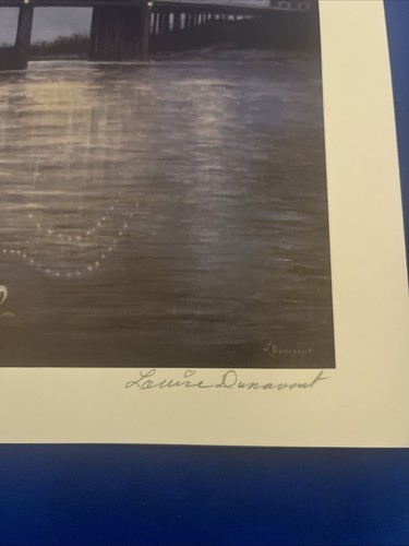 RIVER LIGHTS BY LOUISE DUNAVANT Signed Unframed 12 X 16 - Picture 2 of 3