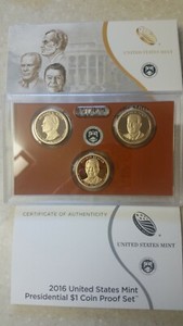 2016 United States Presidential Proof Set With Box and COA