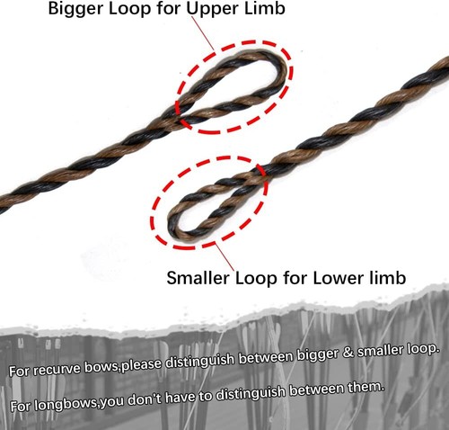 Archery Bowstring Adjustable Length Recurve bow Longbow 16 Strands 56-68'' - Picture 4 of 7