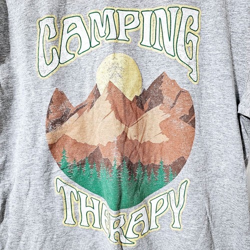 Camping Therapie Berge Sonne grau Herren Tshirt Gr. M - Ts284.6 - Bild 2 von 4