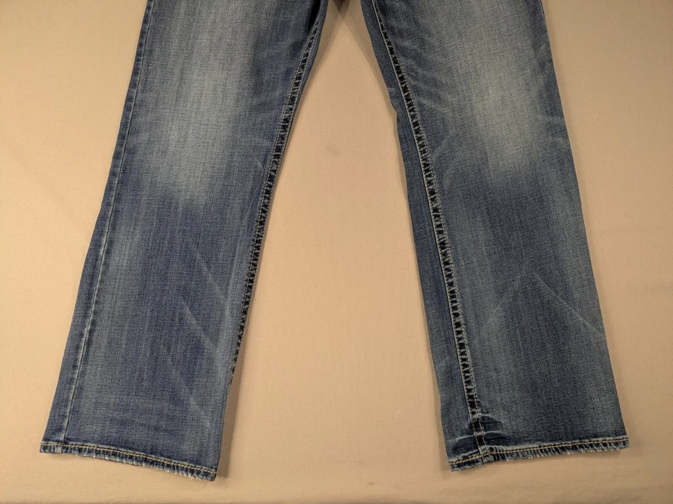 Silver Jeans Mens Fits 39x33 Zac Stretch Denim Relaxed Straight Baggy Whiskered - Image 4 of 4