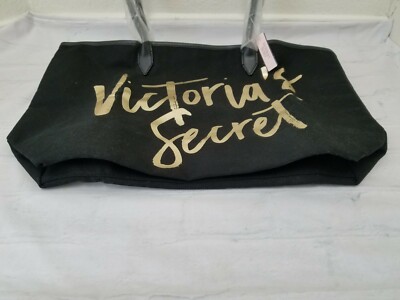 Victorias Secret Womens Black Double Handle Lightweight Tote