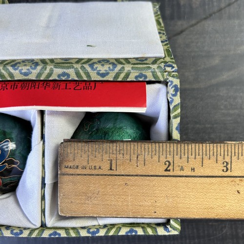 Vintage Chinese Baoding Chime Stress Meditation Balls w/Original Box Hua-Yin - Afbeelding 9 van 10