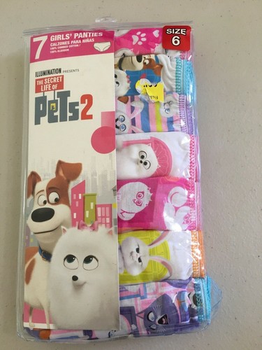 New Pets 2 Girls Underwear 7 Pack Panties "The Secret Life of Pets 2" - Picture 1 of 2