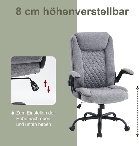 Bürostuhl Ergonomisch Schreibtischstuhl Chefsessel Mit Gepolsterten Armlehnen - Bild 6 von 6