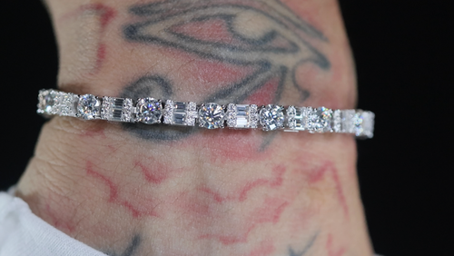 Moissanite Baguette Bracelet, Moissanite Bracelet, Moissanite Tennis Bracelet - Picture 6 of 9