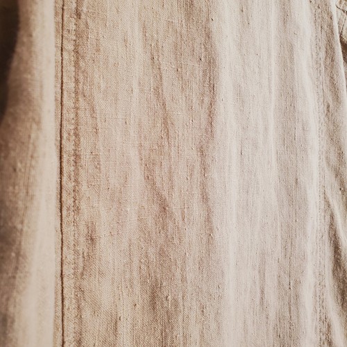 Cut Loose 100% Linen Chore Coat Jacket Womens Medium Tan Oversize Lagenlook - Picture 7 of 8