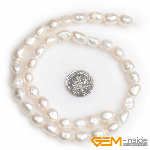 8-9x10-11mm Colorful Freeform Freshwater Pearl Rice Beads Strand 14" Bluk AU - Picture 27 of 82
