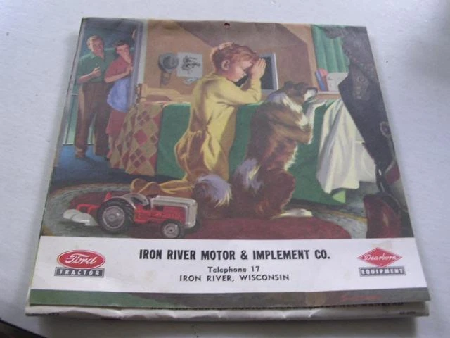 iron-river-wi-motor-implement-co-ford-tractors-1955-complete-unused-calendar-ebay