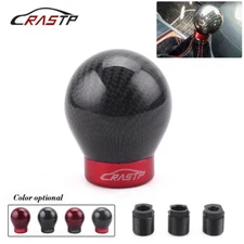 Real Carbon Fiber Black/Red Ball Manual Gear Shift Knob Shifter M8 M10 M12