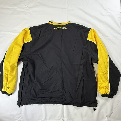 58 Sports Mens XL Iowa Hawkeyes Light Warmup Jacket Pullover Black Yellow - Picture 2 of 11