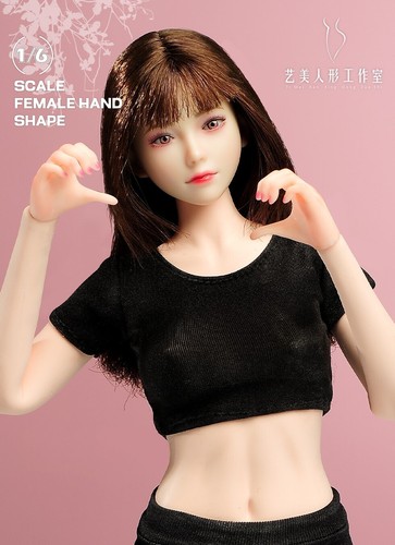 1/6 Painted Normal Hands Accessories Set 4 Pairs Fit 12" Woman Figure Body Toys - Picture 9 of 16