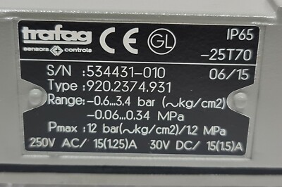 Sensore Di Pressione Differenziale Trafag PD3.4 - Nuovo Di Zecca (NIB) Per Impianti Industriali - Foto 3