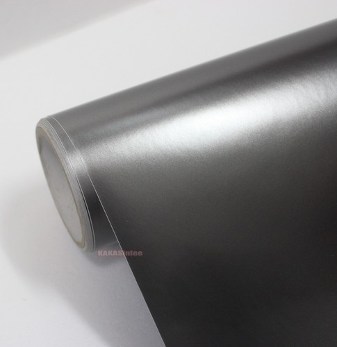 Stretch Car Metal Satin Chrome Glitter Pearl Metal Vinyl Wrap Sticker Zong Grey - Picture 5 of 9
