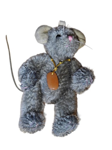 Charlie Bears Grey Mohair Mouse Wearing Glass Pendant by Isabelle Lee LE - Bild 9 von 24