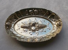 Rare Élégant Chocolats Coquille Avec Früchtendekor De 800er Argent, Fait Main