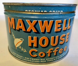 Download Vintage Maxwell House Coffee Tin Country Store Advertising One Pound Minty Ebay