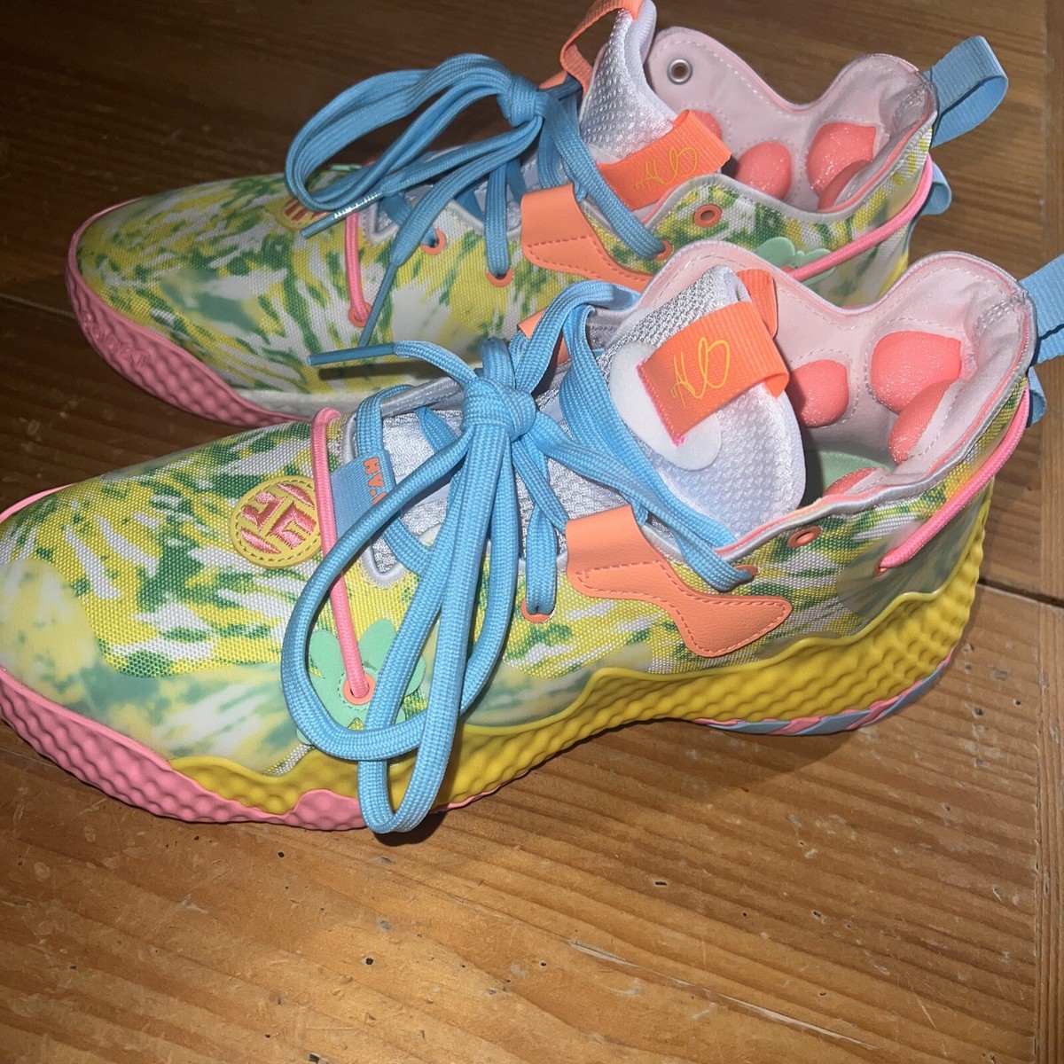 Adidas Harden Vol 6 Floral Tie Dye Sneakers, Size 9.5 HQ6096  display picture 1