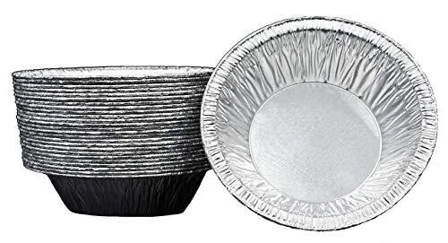5 IN (100 Pack) TART MINI POT PIE PAN DISPOSABLE ALUMINUM FOIL TIN CUPCAKE CUP