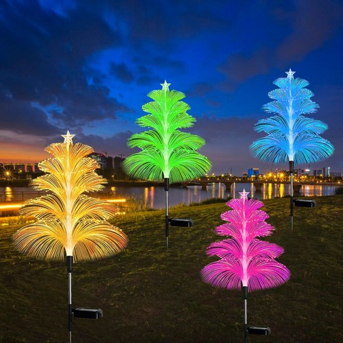 Solar Garden Lights LED 7 Colors Changing Outdoor Christmas Tree Stake Lamp US - Picture 11 of 13