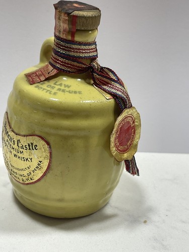 Jarra escocesa vintage vacía miniatura castillo de la reina, muestra de cerámica esmaltada - Imagen 5 de 9