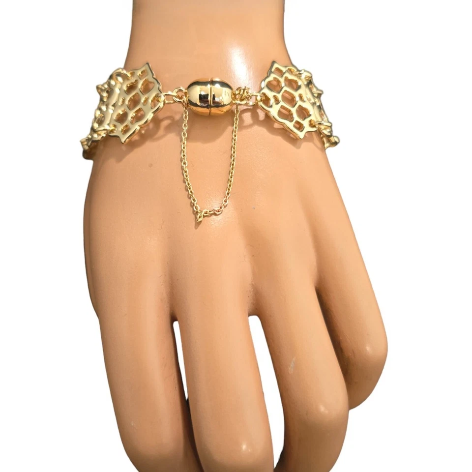 Brazalete para mujer Apt.9 chapado en oro con cierre magnético nuevo con etiquetas Foto 2 de 4