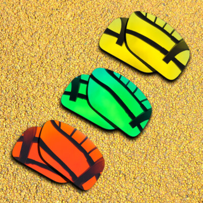 3 Pairs Lenses Replacement for-Costa Del Mar Rincon Polarized-Red&Green&Gold