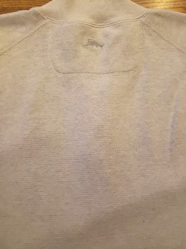 Large Tommy Bahama Sweater Mens White / Gray 1/4 Zip Golf Pullover Reversible - Picture 8 of 9