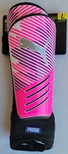 Unisex Adult Size Large Pink Puma Soccer Shin Guard and Ankle Sock