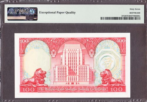 Hong Kong 100 Dollars 1983 Pick-187d SUPERB GEM UNC PMG 67 EPQ - Picture 2 of 2