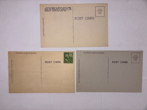 Three Vintage Postcards For Houston Texas - One Has 1c Stamp! - Picture 2 of 2