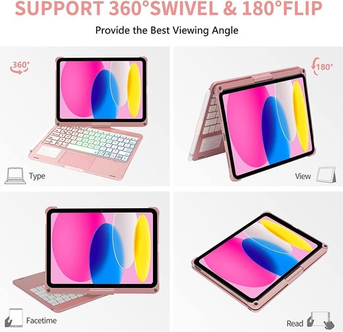 Rotating Touch Keyboard Case Cover For iPad 7/8/9/10th Gen Air 5 4 3 Pro 11 12.9 - Picture 12 of 43