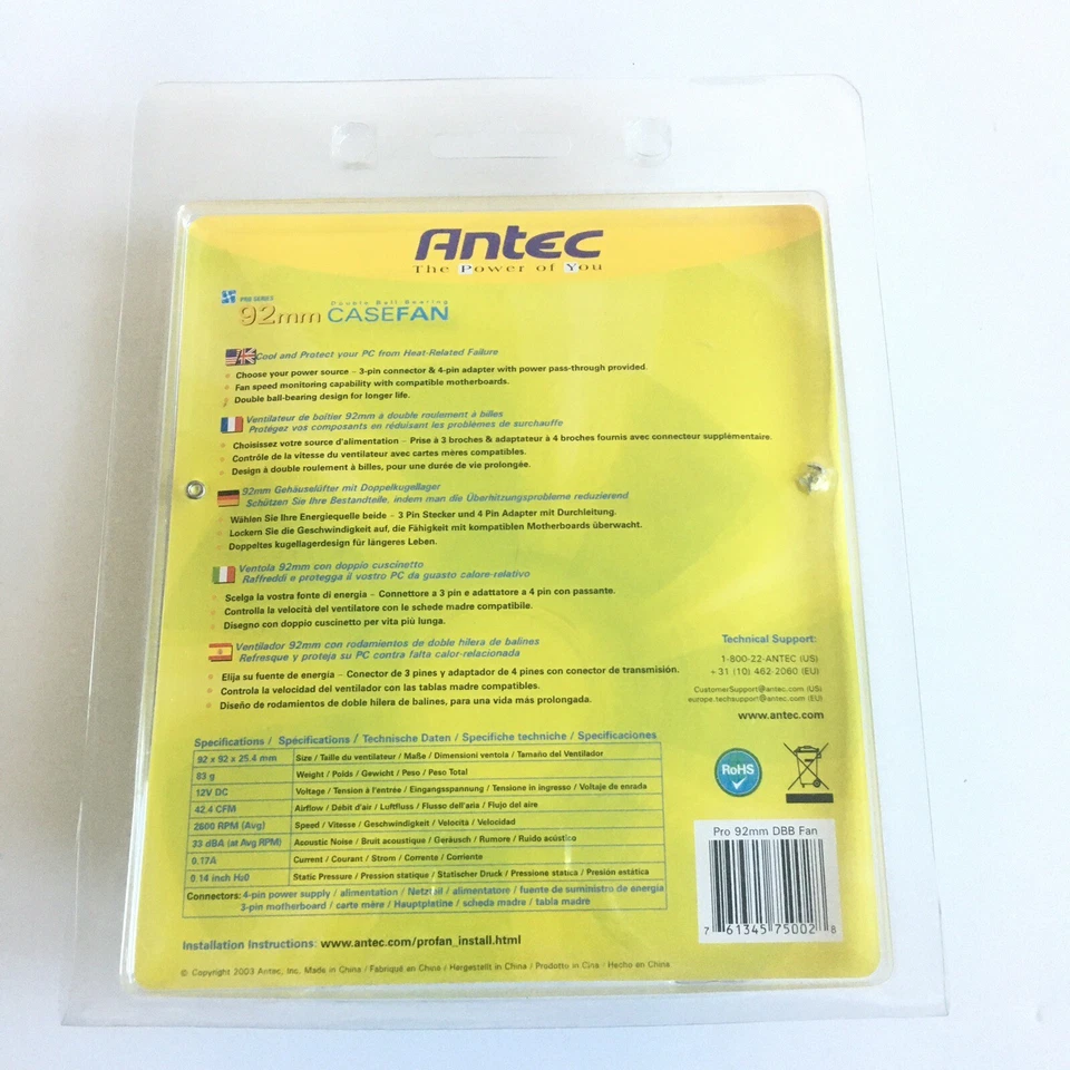 Antec Pro Series Double Ball Bearing 92mm Case Fan PC - Image 2 of 2